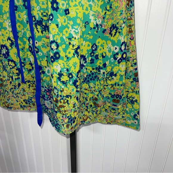 Multicolored Cap Sleeve Scoop keyhole  Neck Sundress large - Picture 3 of 7